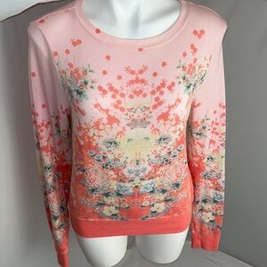 Wildfox Floral Geisha Jumper multicolor pink coral floral pullover sweater